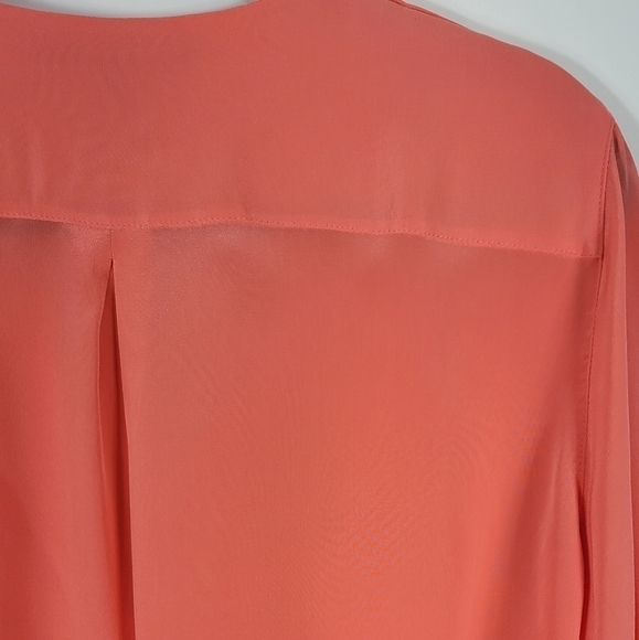 BCBGMaxAzria Pink Coral Silk Blouse # 433 Size M - Picture 6 of 9